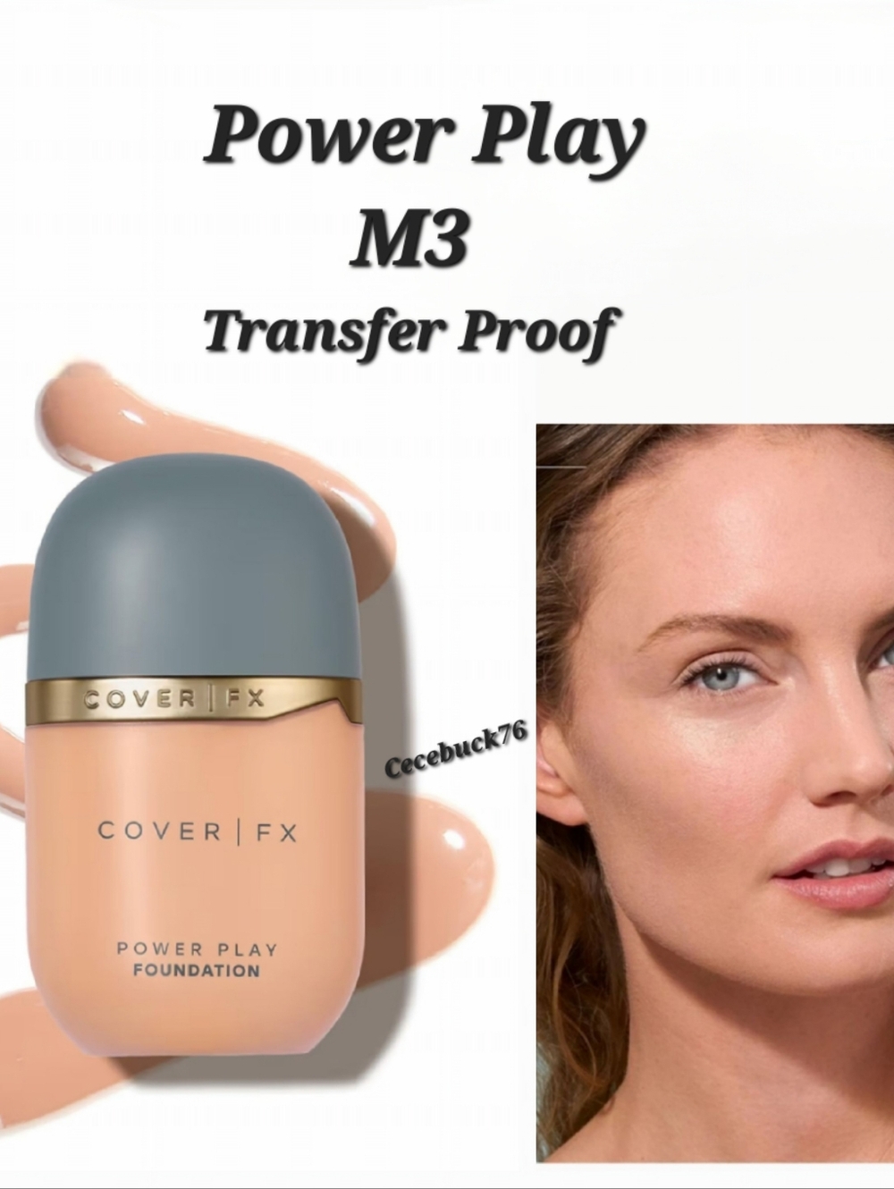 🌺Cover FX M3 Power Play Foundation Liquid Foundation Transfer Proof